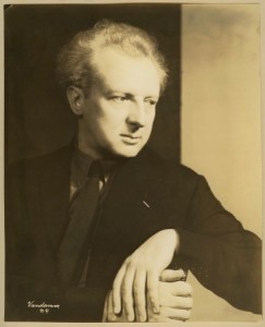 Photograph of Leopold Stokowski, the first winner of the Philadelphia Award and conductor of the Philadelphia Orchestra.